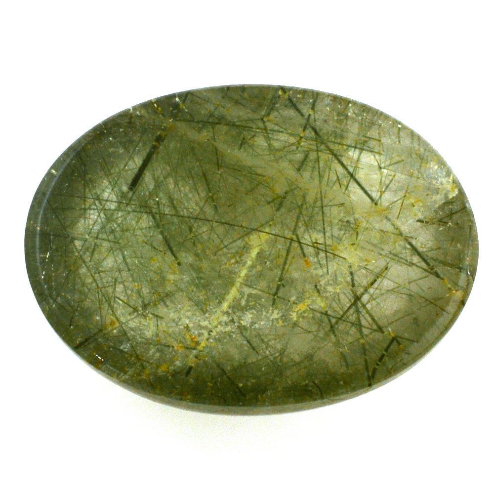 0069719 green rutile quartz oval cab 16x12mm 925 cts